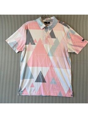 GreenSide Golf Men's Small Performance Polo Shirt with Geometric Size S